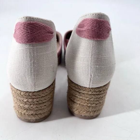 Jack Rogers Palmer Pink Ankle Wrap Espadrille Wedge Sandals