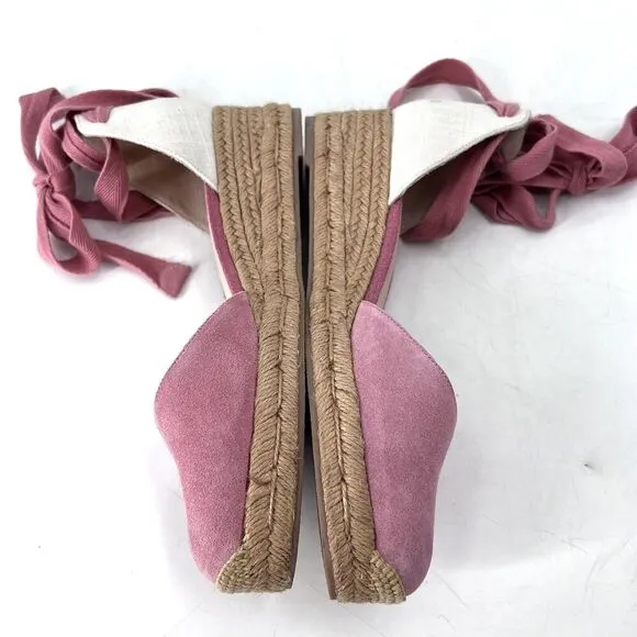 Jack Rogers Palmer Pink Ankle Wrap Espadrille Wedge Sandals