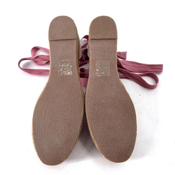 Jack Rogers Palmer Pink Ankle Wrap Espadrille Wedge Sandals