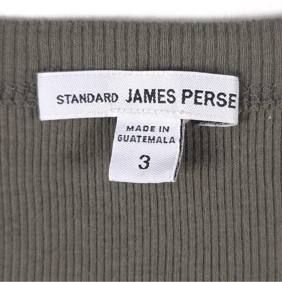 JAMES PERSE STANDARD Ribbed Knit Tank Mini Dress Cotton WNLC6617CU Size 3 LARGE