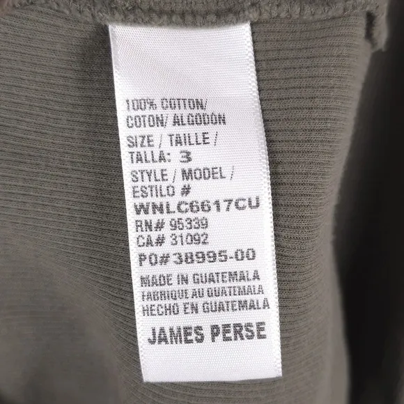 JAMES PERSE STANDARD Ribbed Knit Tank Mini Dress Cotton WNLC6617CU Size 3 LARGE