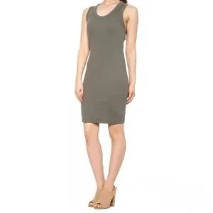 JAMES PERSE STANDARD Ribbed Knit Tank Mini Dress Cotton WNLC6617CU Size 3 LARGE