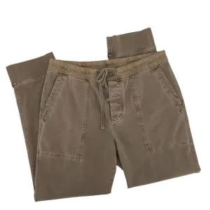James Perse XL Heavy Jersey Utility Jogger Pants Brown Cotton Drawstring Casual