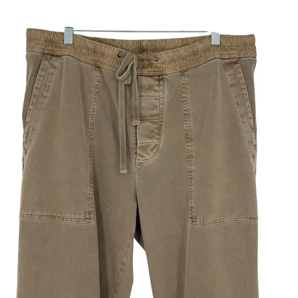 James Perse XL Heavy Jersey Utility Jogger Pants Brown Cotton Drawstring Casual