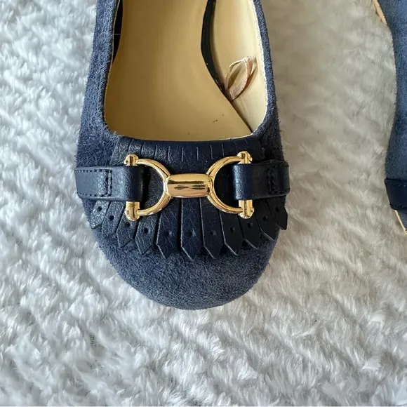 Janie and Jack Bridle Bit Flat size 9, navy/blue