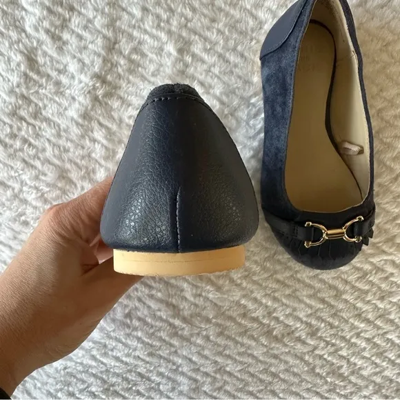 Janie and Jack Bridle Bit Flat size 9, navy/blue