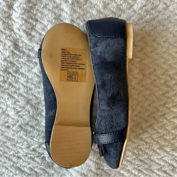 Janie and Jack Bridle Bit Flat size 9, navy/blue