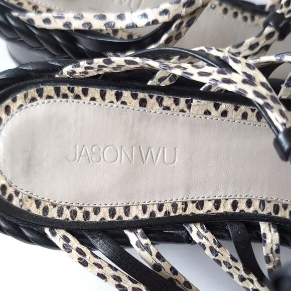 Jason Wu Snakeskin Strap Flat Sandal Womens Size 10 | Eur 41