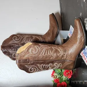 JB DILLON Western  Weathered Leather Boots Brown JBW2305 Size 7B