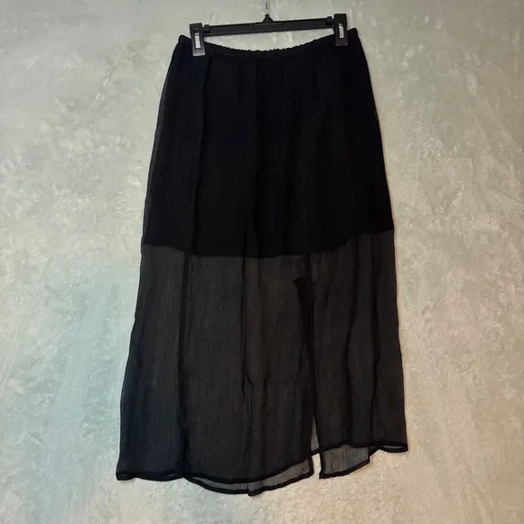 J.Crew Gwyneth Layered Slip Skirt in Crinkle Chiffon Black NWT XS