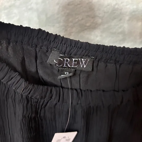 J.Crew Gwyneth Layered Slip Skirt in Crinkle Chiffon Black NWT XS
