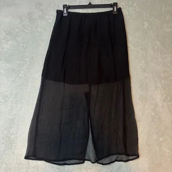 J.Crew Gwyneth Layered Slip Skirt in Crinkle Chiffon Black NWT XS
