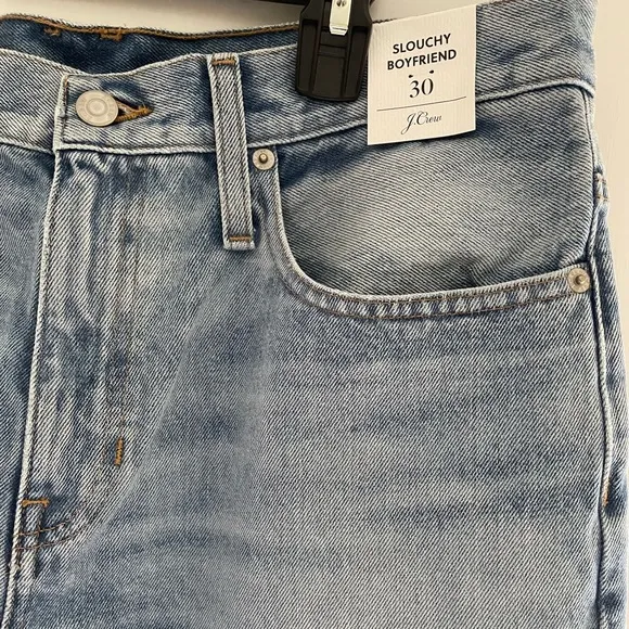 J.CREW Slouchy Boyfriend Jeans NWT Size 30 Rachelle Wash