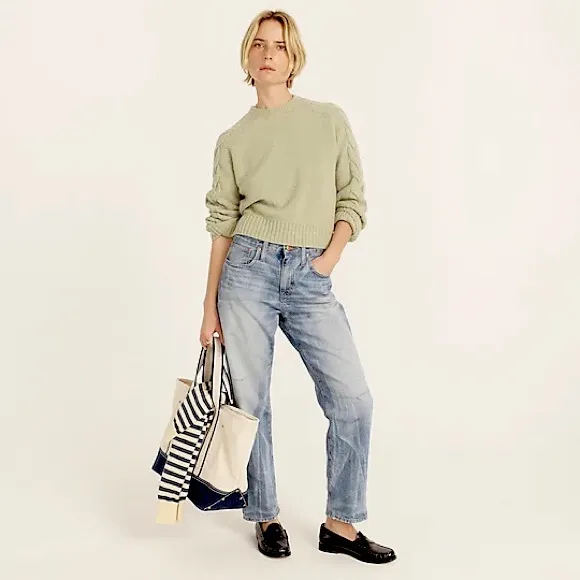 J.CREW Slouchy Boyfriend Jeans NWT Size 30 Rachelle Wash