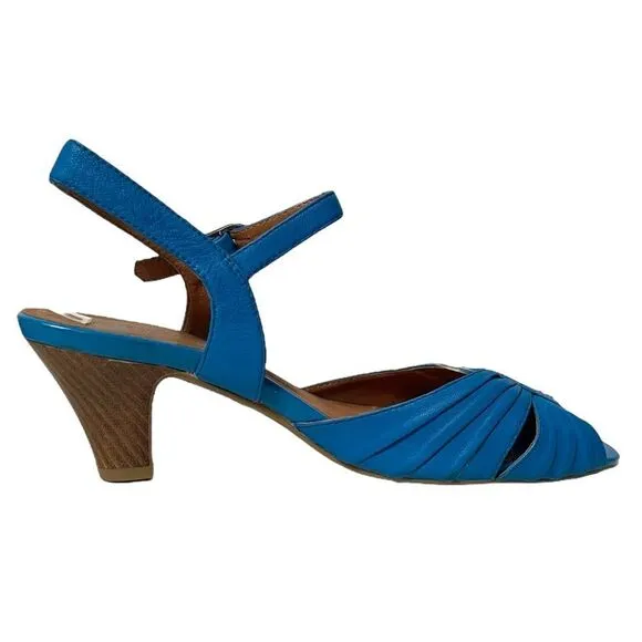 JEFFREY CAMPBELL Dime Blue Leather Sandals 8