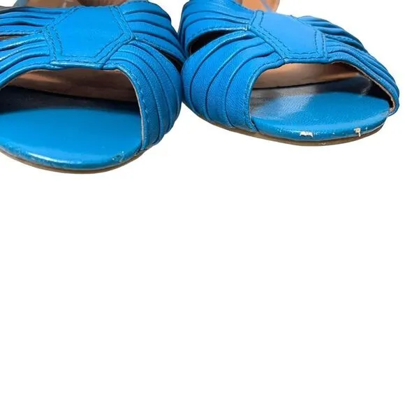JEFFREY CAMPBELL Dime Blue Leather Sandals 8