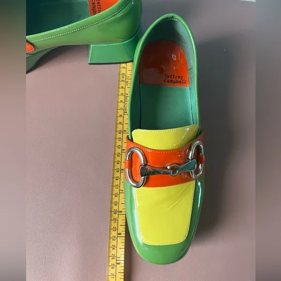 Jeffrey Campbell Green and Yellow Loafers
