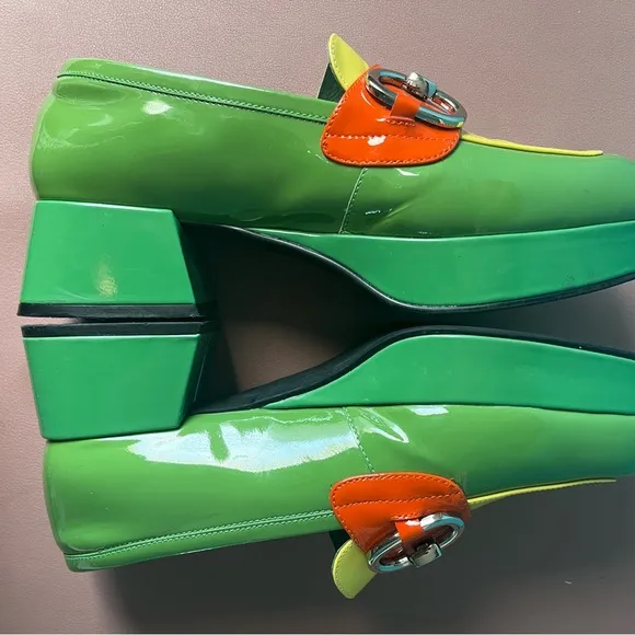 Jeffrey Campbell Green and Yellow Loafers