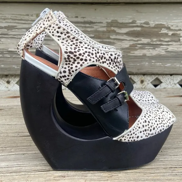 Jeffrey Campbell Rock-Me-X Platform Wedge Shoes Women's Size 7