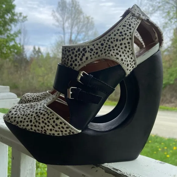 Jeffrey Campbell Rock-Me-X Platform Wedge Shoes Women's Size 7