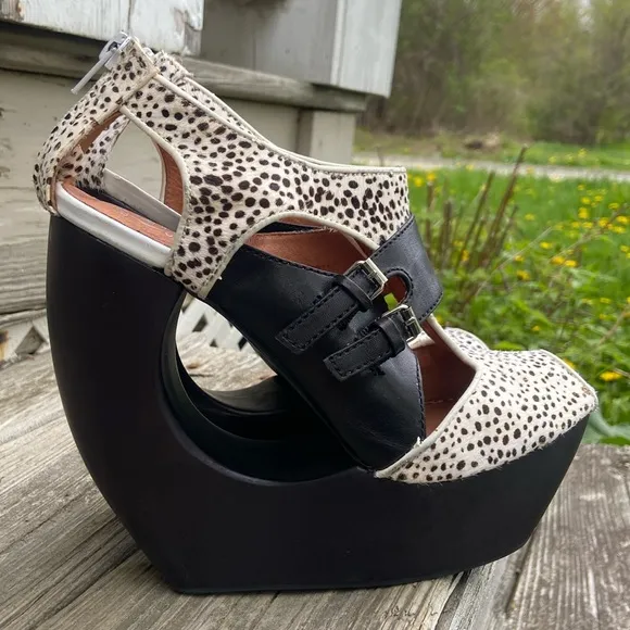Jeffrey Campbell Rock-Me-X Platform Wedge Shoes Women's Size 7