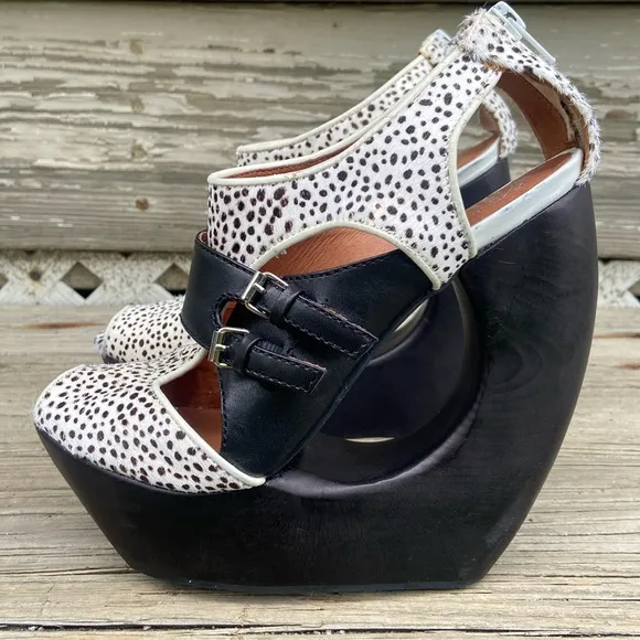 Jeffrey Campbell Rock-Me-X Platform Wedge Shoes Women's Size 7