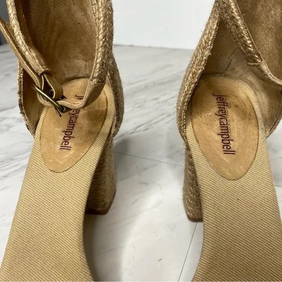 Jeffrey Campbell Rowboat Jute Wrapped Heeled Sandal 9 1/2