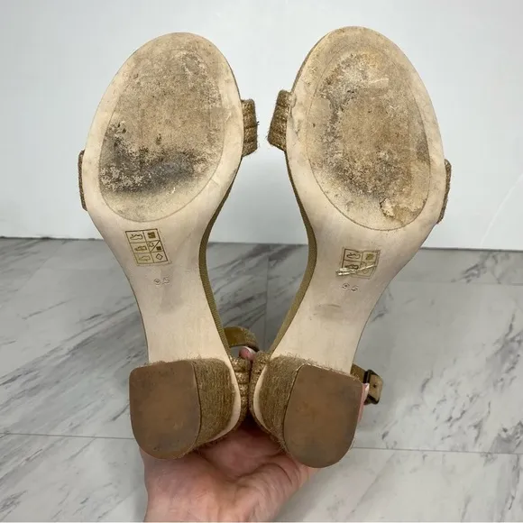 Jeffrey Campbell Rowboat Jute Wrapped Heeled Sandal 9 1/2