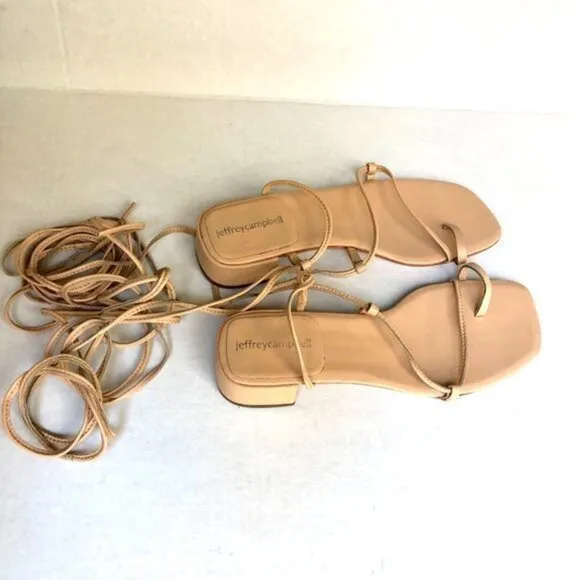 Jeffrey Campbell wrap nude leather sandals size 7 NEW
