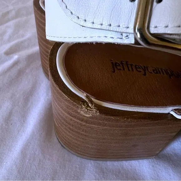 Jeffrey Campbell Strappy Block  Sandals  White SZ 8.5