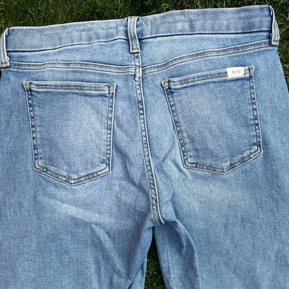 Jen7 for 7 For All Mankind Crest Ankle Straight Snakeskin Stripe Denim Jeans