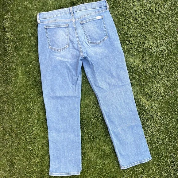 Jen7 for 7 For All Mankind Crest Ankle Straight Snakeskin Stripe Denim Jeans