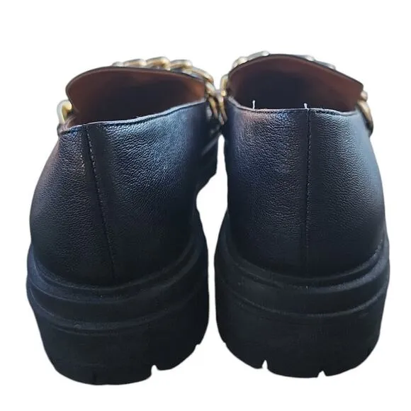 Jessica Simpson Disila Leather Slip-On Loafers Black Size 9