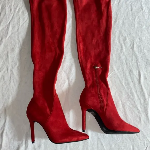 Jessica Simpson Knee High Red Boots NEW size 6M
