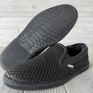 Jimmy Choo Groove Star Studded Slip-On Loafer Shoes Black Mens Size EUR 45 US 12