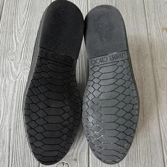 Jimmy Choo Groove Star Studded Slip-On Loafer Shoes Black Mens Size EUR 45 US 12