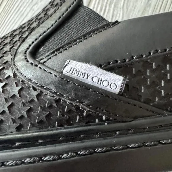 Jimmy Choo Groove Star Studded Slip-On Loafer Shoes Black Mens Size EUR 45 US 12