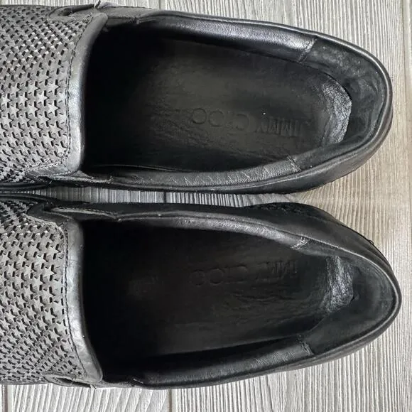 Jimmy Choo Groove Star Studded Slip-On Loafer Shoes Black Mens Size EUR 45 US 12
