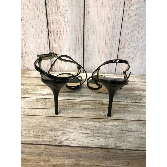 JIMMY CHOO Patent Leather Multistrap Sandals 37.5