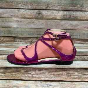 Jimmy Choo Purple Lace Flat Sandals
