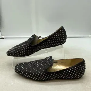 Jimmy Choo Women's Size 38 / US 7.5 Black Silver Studded Flats EUC!