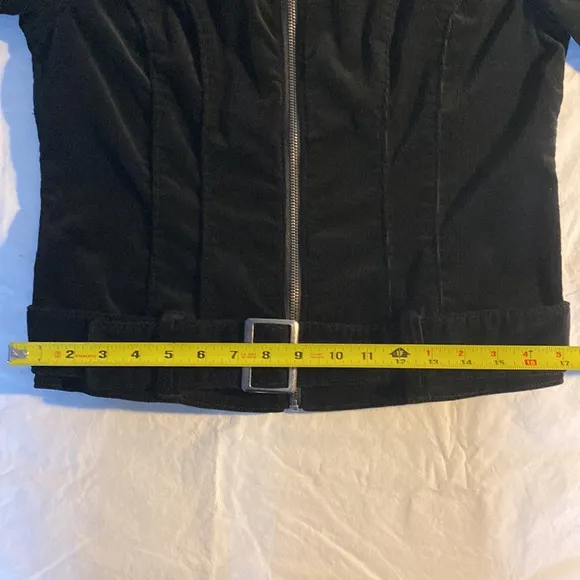 JLO Fine Corduroy Biker Belted Jacket