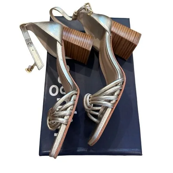 J.Mclaughlin Fiala champagne gold strap sandals