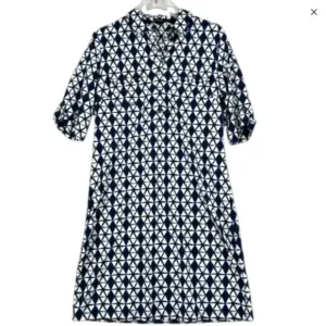 J.McLaughlin Lawrence Dress, Catalina Cloth Navy and White Geometric, Size XS