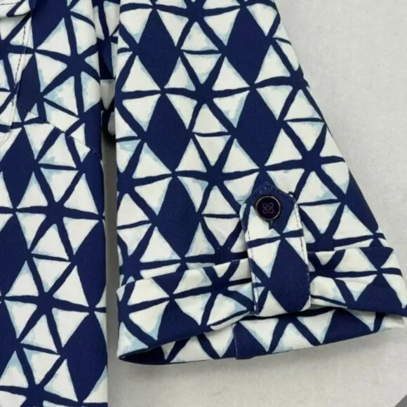 J.McLaughlin Lawrence Dress, Catalina Cloth Navy and White Geometric, Size XS