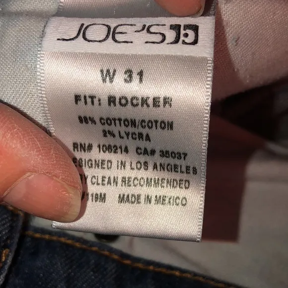 JOE’S  JEANS size 31 blue jeans  “The ROCKER”straight leg ankle like new