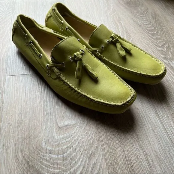 Joe Who Shoes Loafer Nemisis 1 Borg Leather Handmade Portugal Green Moccasin