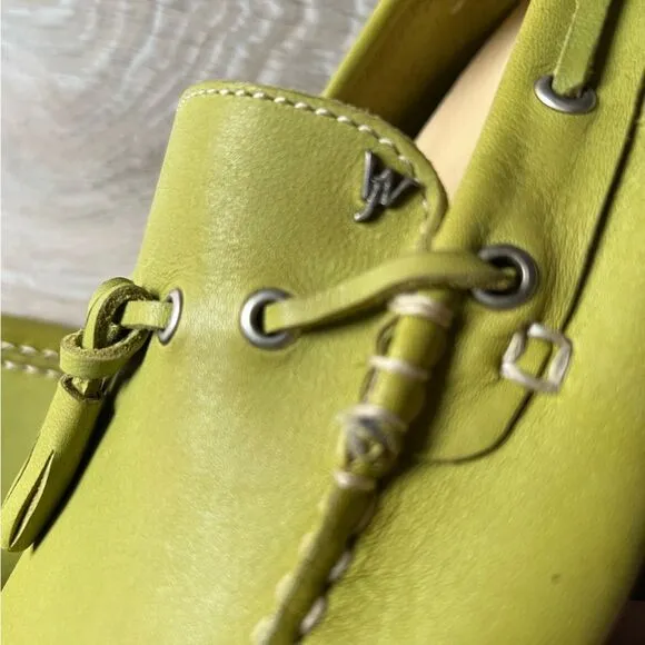 Joe Who Shoes Loafer Nemisis 1 Borg Leather Handmade Portugal Green Moccasin