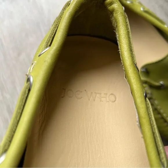 Joe Who Shoes Loafer Nemisis 1 Borg Leather Handmade Portugal Green Moccasin