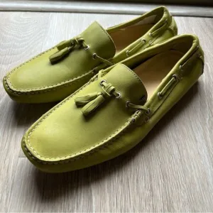 Joe Who Shoes Loafer Nemisis 1 Borg Leather Handmade Portugal Green Moccasin
